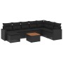 Set Divani da Giardino 10pz con Cuscini in Polyrattan Nero