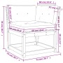 Divano Angolare Giardino Cuscini 73x73x78cm Legno Massello Pino