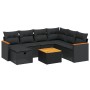 Set Divani da Giardino con Cuscini 8 pz Nero in Polyrattan