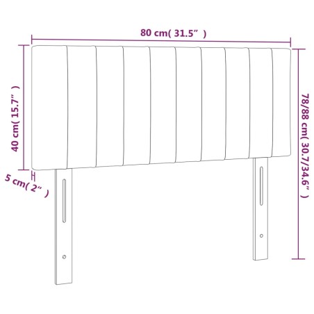 Testiera Tortora 80x5x78/88 cm in Tessuto