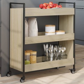 Carrello da Cucina Rovere Sonoma 70x30x82 cm Legno Multistrato