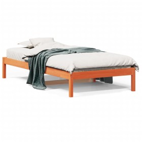 Dormeuse Marrone Cera 90x200 cm in Legno Massello di Pino