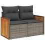 Set Divani da Giardino 7 pz con Cuscini Grigio in Polyrattan