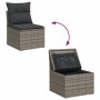 Set Divani da Giardino 13 pz con Cuscini Grigio in Polyrattan