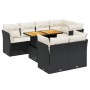 Set Divani da Giardino con Cuscini 8 pz Nero in Polyrattan