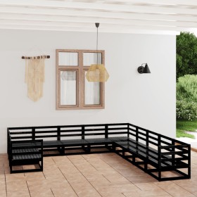 Set Divani da Giardino 11 pz in Legno Massello di Pino