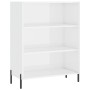 Credenza Bianco Lucido 69,5x34x180 cm in Legno Multistrato