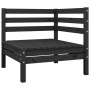 Set Salotto da Giardino 6 pz in Legno Massello di Pino Nero