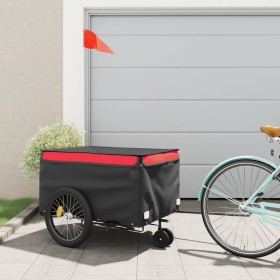 Rimorchio da Bici Nero e Rosso 45 kg in Ferro