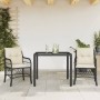 Set da Bistrò 3 pz con Cuscini Nero in Polyrattan