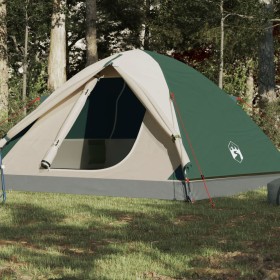 Tenda da Campeggio a Cupola per 3 Persone Verde Impermeabile