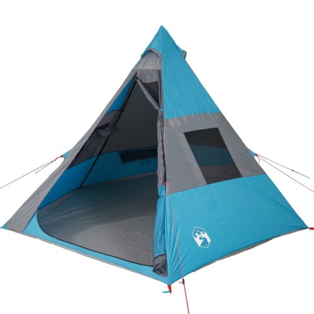 Tenda da Campeggio Tipi per 7 Persone Blu Impermeabile