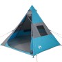 Tenda da Campeggio Tipi per 7 Persone Blu Impermeabile