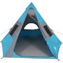 Tenda da Campeggio Tipi per 7 Persone Blu Impermeabile