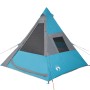 Tenda da Campeggio Tipi per 7 Persone Blu Impermeabile