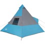 Tenda da Campeggio Tipi per 7 Persone Blu Impermeabile