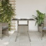 Tavolo da Giardino Piano in Vetro Grigio 80x80x75 cm Polyrattan