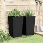 Fioriere da Giardino 2 pz Nere 32,5x32,5x57 cm in PP