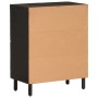 Credenza Nera 60x33x75 cm in Legno Massello di Mango