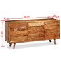 Credenza in Legno Massello con Ante Intagliate 160x40x75 cm