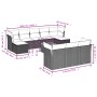 Set Divani da Giardino 11 pz con Cuscini in Polyrattan Grigio