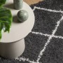 Tappeto Shaggy PAMPLONA a Pelo Lungo Nero e Crema 80x200 cm