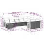 Set Divani da Giardino 10pz con Cuscini in Polyrattan Nero