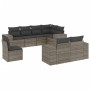 Set Divano da Giardino 8 pz con Cuscini Grigio in Polyrattan