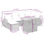 Set Divani da Giardino 7 pz con Cuscini Grigio in Polyrattan
