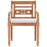 Set Pranzo Giardino 9pz con Cuscini Bianchi Legno Massello Teak