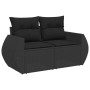 Set Divani da Giardino 4 pz con Cuscini Nero in Polyrattan