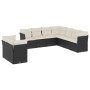 Set Divani da Giardino 9 pz con Cuscini Nero in Polyrattan