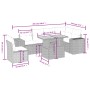 Set Divani da Giardino con Cuscini 7pz Nero Polyrattan