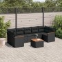 Set Divani da Giardino con Cuscini 8 pz Nero in Polyrattan