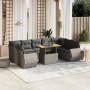 Set Divano da Giardino 10 pz con Cuscini Grigio in Polyrattan