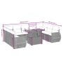 Set Divano da Giardino 10 pz con Cuscini Grigio in Polyrattan