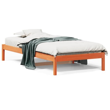 Dormeuse Marrone Cera 90x190 cm in Legno Massello di Pino