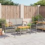 Set Divani da Giardino 4 pz con Cuscini in Polyrattan Grigio