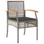 Set Divani da Giardino 4 pz con Cuscini in Polyrattan Grigio