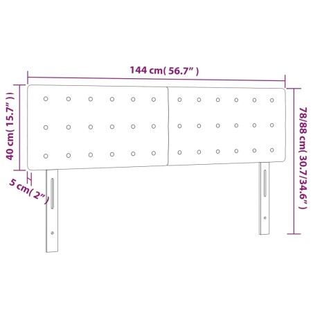 Testiere 2 pz Grigio Chiaro 72x5x78/88 cm in Velluto