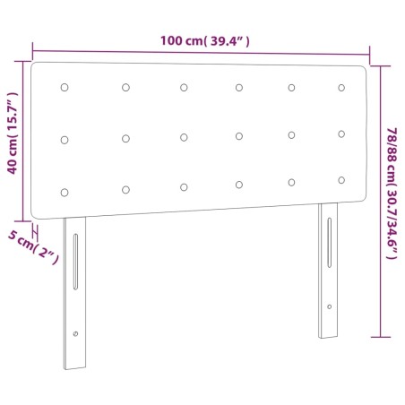 Testiera Bianco 100x5x78/88 cm in Similpelle