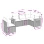 Set Divano da Giardino 5 pz con Cuscini Grigio in Polyrattan