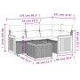 Set Divano da Giardino 5 pz con Cuscini Grigio in Polyrattan
