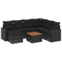 Set Divani da Giardino con Cuscini 8 pz Nero in Polyrattan