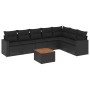 Set Divani da Giardino con Cuscini 8 pz Nero in Polyrattan