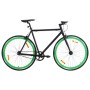 Bicicletta a Scatto Fisso Nera e Verde 700c 51 cm