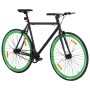 Bicicletta a Scatto Fisso Nera e Verde 700c 51 cm