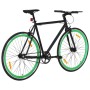 Bicicletta a Scatto Fisso Nera e Verde 700c 51 cm