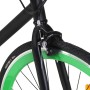 Bicicletta a Scatto Fisso Nera e Verde 700c 59 cm