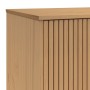 Credenza OLDEN Grigia e Marrone 114x43x73,5 cm Massello di Pino